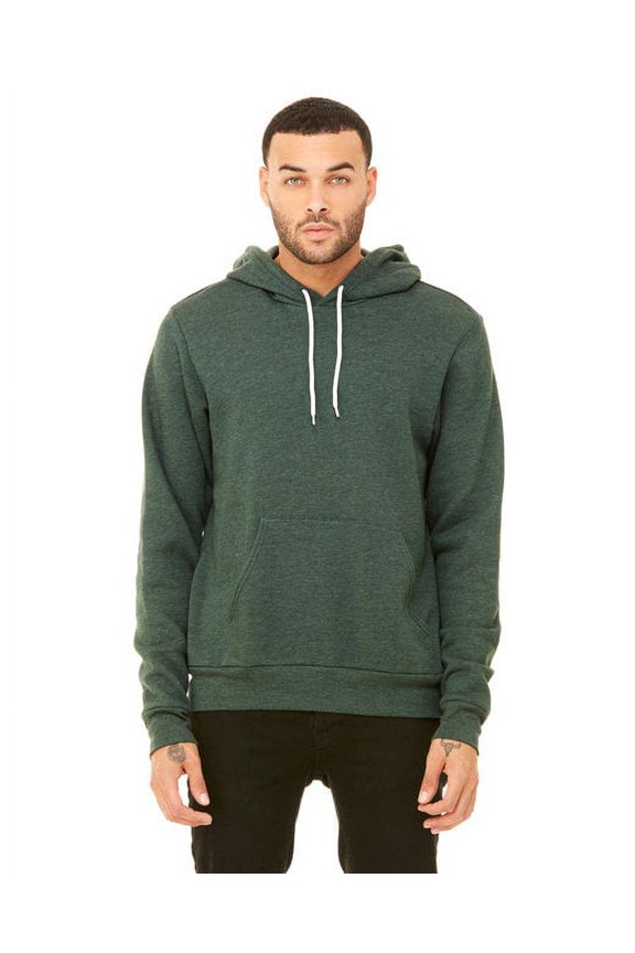 Unisex Sponge Fleece Pullover Hooded Sweatshirt - HEATHER FOREST - L