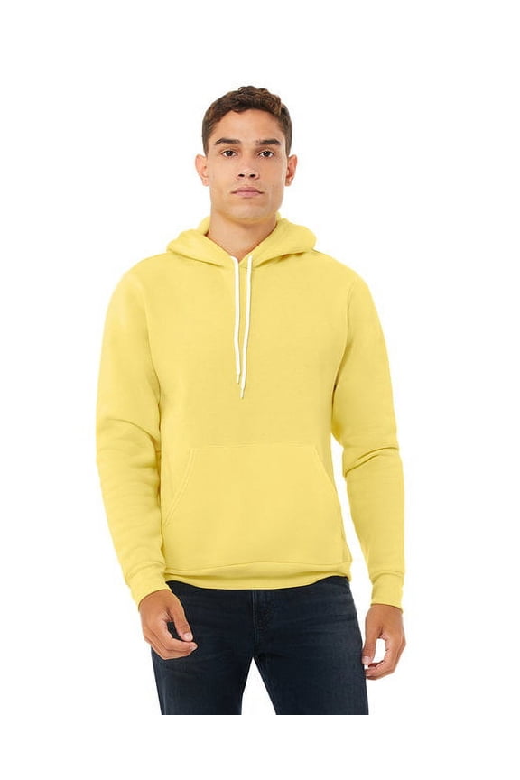 Unisex Sponge Fleece Pullover Hooded Sweatshirt - YELLOW - L