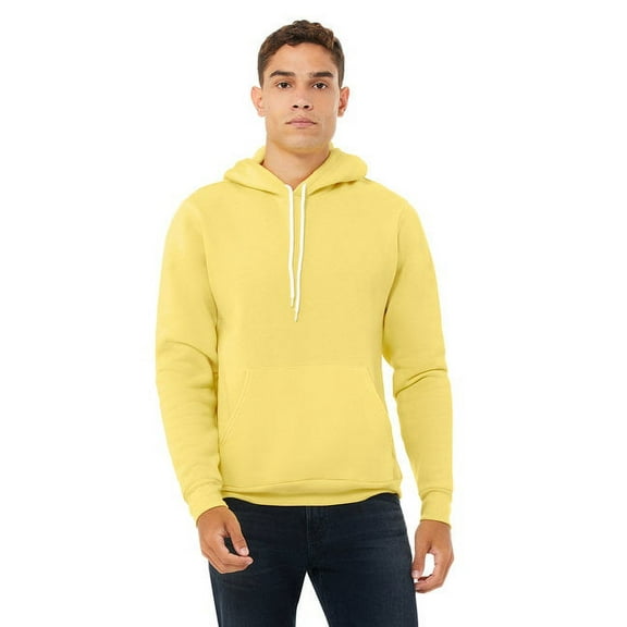 Unisex Sponge Fleece Pullover Hooded Sweatshirt - YELLOW - XS