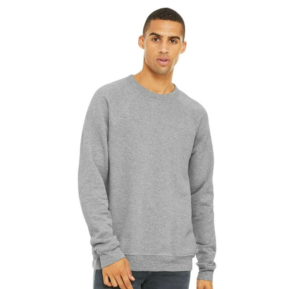 Unisex Sponge Fleece Raglan Crewneck Sweatshirt, 52/48 Cotton/Polyester Long Sleeve Winter Sweater (Athletic Heather 1 Pack, XS)