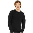 thumbnail image 1 of Unisex Sponge Fleece Raglan Crewneck Sweatshirt, 52/48 Cotton/Polyester Long Sleeve Winter Sweater (Black 1 Pack, XS), 1 of 9