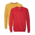 thumbnail image 1 of Unisex Sponge Fleece Raglan Crewneck Sweatshirt, 52/48 Cotton/Polyester Long Sleeve Winter Sweater (Red+Heather Mustard 2 Pack, M), 1 of 9