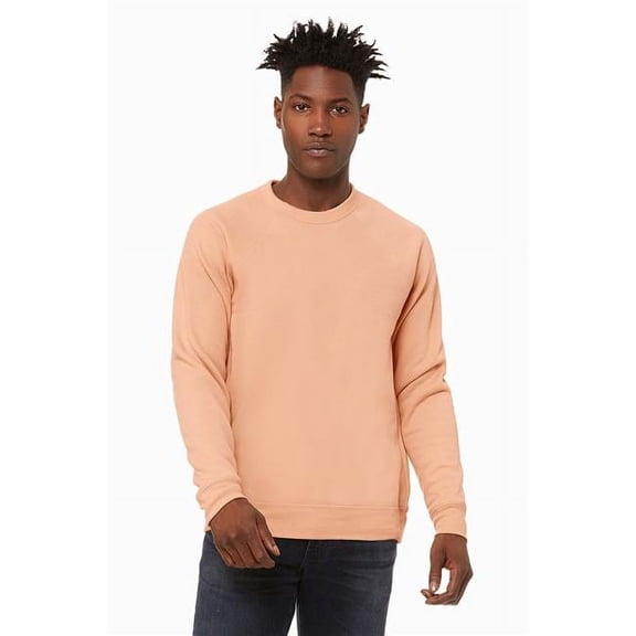 Unisex Sponge Fleece Raglan Sweatshirt, Peach - Small