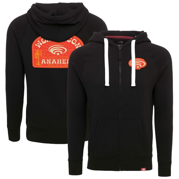 Unisex Sportiqe Black 2024 WonderCon Heywood Tri-Blend Full-Zip Hoodie