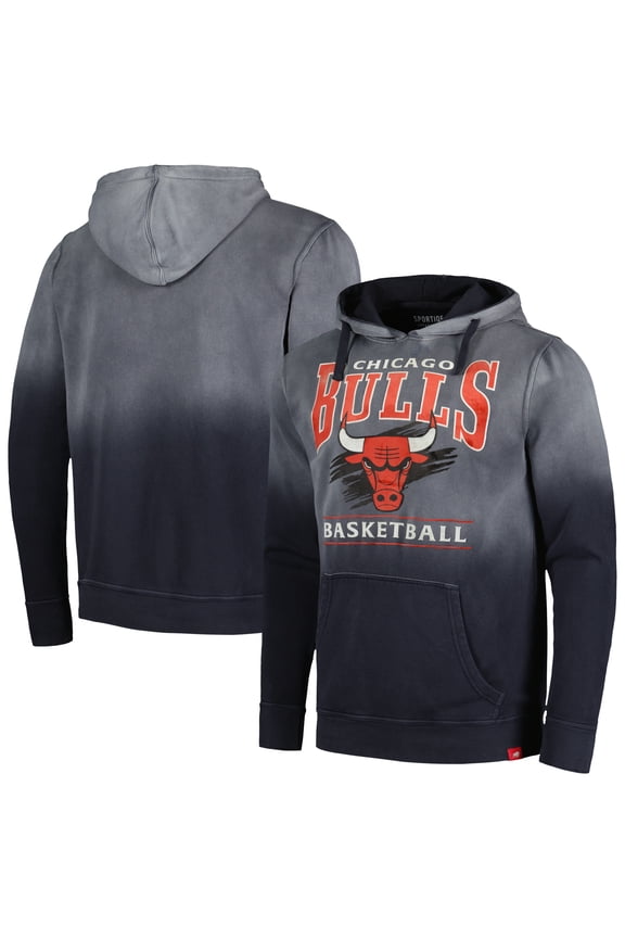 Unisex Sportiqe Black Chicago Bulls Blake Sun-Fade Pullover Hoodie