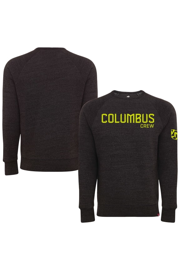 Unisex Sportiqe Black Columbus Crew Harmon Tri-Blend Raglan Pullover Sweatshirt