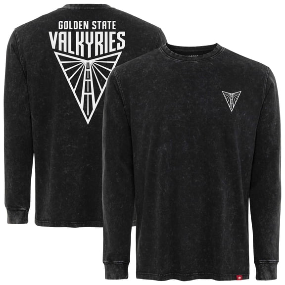 Unisex-Sportiqe  Black Golden State Valkyries Rock & Roll Collection Bono Mineral Wash Premium Long Sleeve T-Shirt