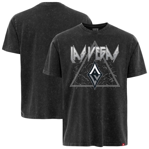 Unisex-Sportiqe Black Las Vegas Aces Rock & Roll Collection Angus Mineral Wash Premium T-Shirt