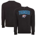 thumbnail image 1 of Unisex Sportiqe Black Oklahoma City Thunder Harmon Super Soft Tri-Blend Raglan Pullover Sweatshirt, 1 of 3