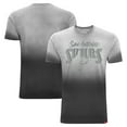 thumbnail image 1 of Unisex Sportiqe Black San Antonio Spurs Bingham Sun-Fade T-Shirt, 1 of 3