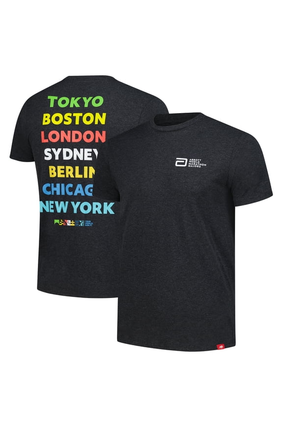 Unisex-Sportiqe  Black World Marathon Majors T-Shirt