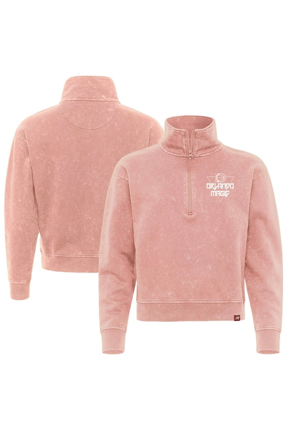 Unisex Sportiqe Coral Orlando Magic Rock & Roll Collection Iggy Cropped Quarter-Zip Pullover
