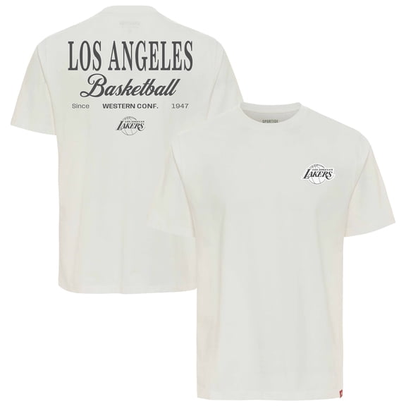 Unisex Sportiqe  Cream Los Angeles Lakers Athletic Club Collection Duke Relaxed Fit Premium T-Shirt