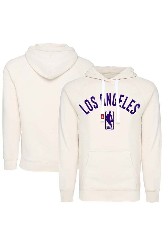 Unisex Sportiqe Cream Los Angeles Lakers Olsen Tri-Blend Pullover Hoodie