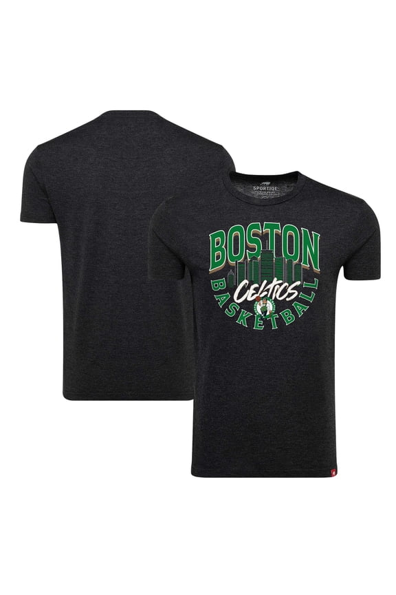 Unisex Sportiqe Heather Black Boston Celtics Comfy Super Soft Tri-Blend T-Shirt