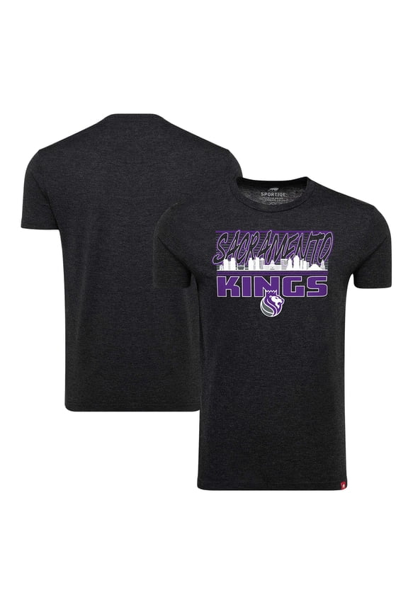 Unisex Sportiqe Heather Black Sacramento Kings Comfy Super Soft Tri-Blend T-Shirt