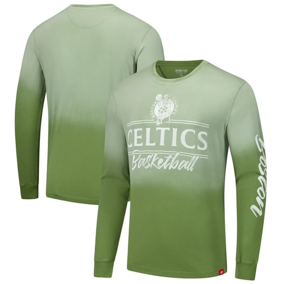 Unisex Sportiqe Olive Boston Celtics Sun Fade Vintage Mohave Long Sleeve T-Shirt