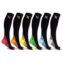 Unisex Sports Compression Socks - Made for Running, Athletics, Pregnancy and Travel - 6 Pair