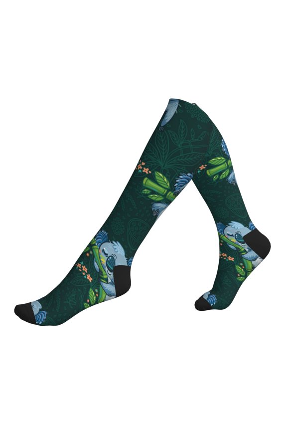 Unisex Sports Compression Socks for Nurses, Travel, Hiking & Office Work for Men Women, Cute Koalas Tropical
