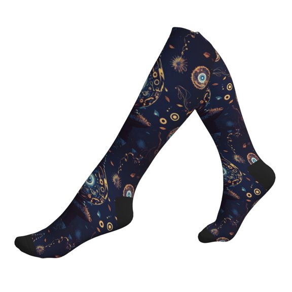 Unisex Sports Compression Socks for Nurses, Travel, Hiking & Office Work for Men Women, Eyes Bottle Magic