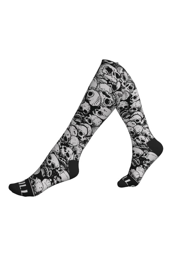 Unisex Sports Compression Socks for Nurses, Travel, Hiking & Office Work for Men Women, Skulls Head Gothic Skull