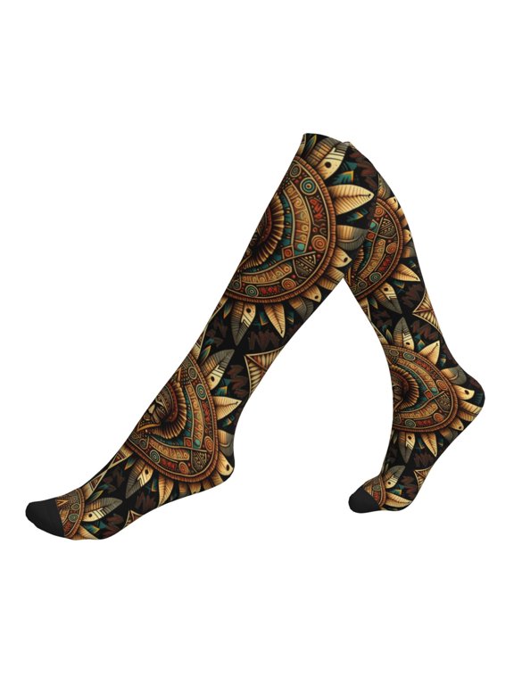 Unisex Sports Compression Socks for Nurses, Travel, Hiking & Office Work for Men Women, Tribal Indian Aztec Native Southwest