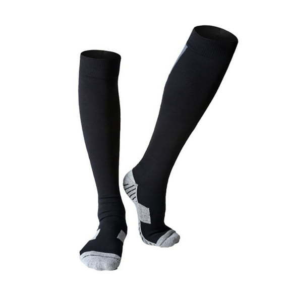 Unisex Sports Football Basketball Knee High Tube Athletic Cushion Socks Compression Long Socks