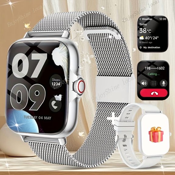 Unisex Sports Smart Watch with TFT Full Touch Screen & USB Charging, Bluetooth Call, Message Alert, Music Control & Multi-Sport Fitness Tracker, Compatible with Android & iPhone, Perfect Holiday Gift