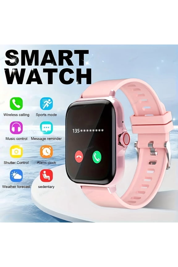 Unisex Sports Smartwatch with 1.83" HD Display, 24H Health & Sleep Tracking, Multi-Sport Modes, Wireless 5.3, Wireless Music/Phone, Remote Camera, App Alerts, USB Rechargeable (Black & Beige)