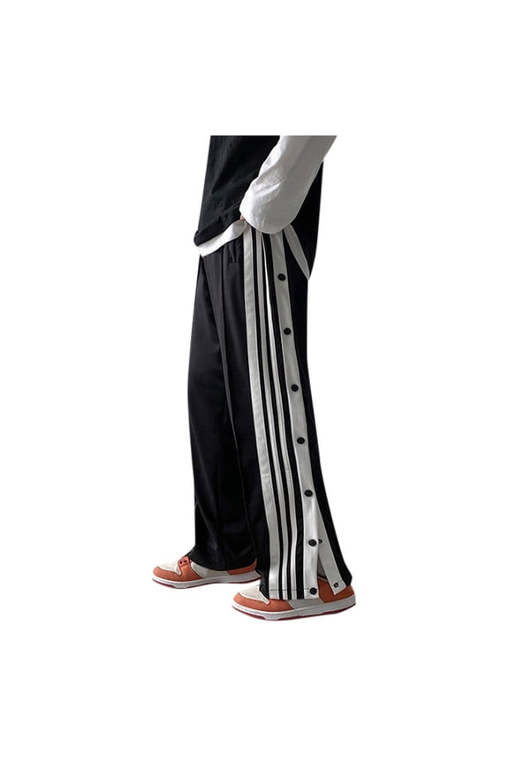 Unisex Sports Training Pants with Side Buckle - Polyester, Elastic Fabric, Spring/Autumn/Winter