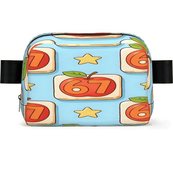 Unisex Square Waist Bag Stylish Backpack For Hiking Running Fitness Workouts Shopping And Travel Number 67 Apple Star