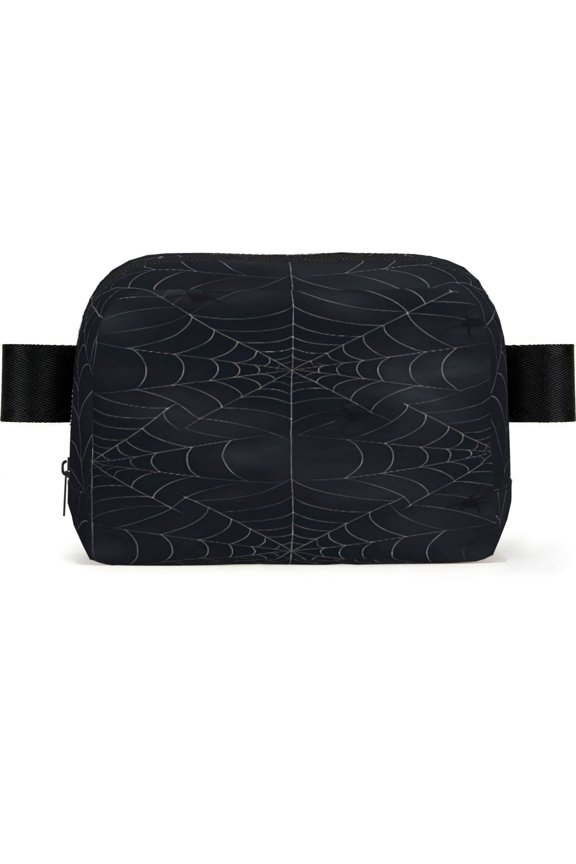 Unisex Square Waist Bag Stylish Backpack For Hiking Running Fitness Workouts Shopping And Travel Spider Web Halloween Pattern