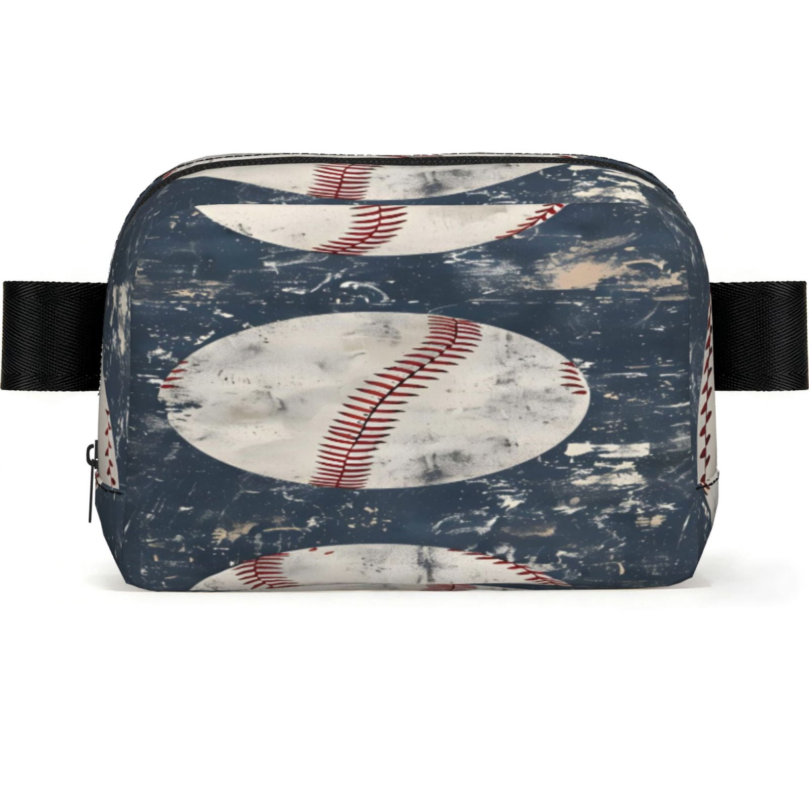 Unisex Square Waist Bag Stylish Backpack For Hiking Running Fitness Workouts Shopping And Travel Vintage Baseball Theme Retro Sport Style