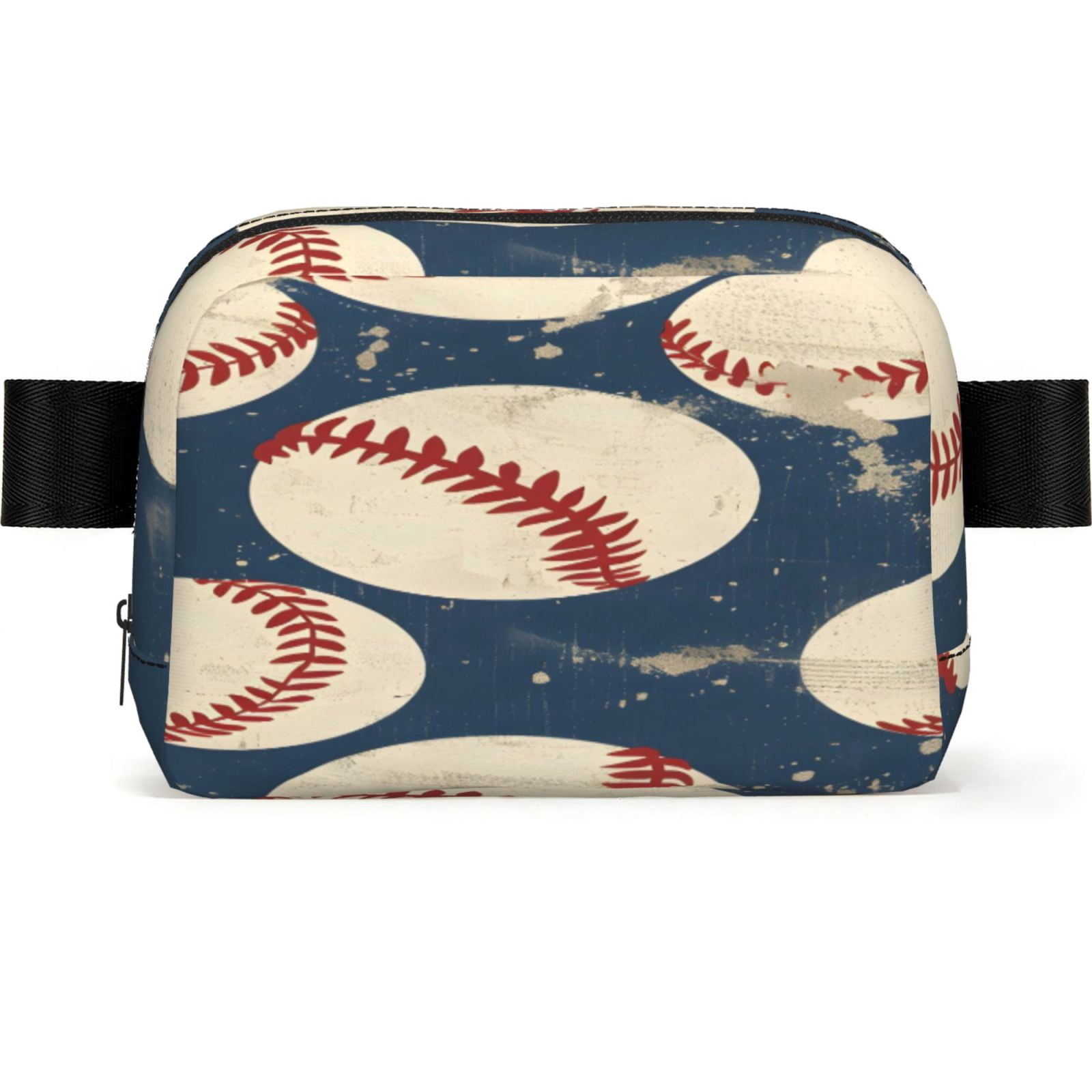 Unisex Square Waist Bag Stylish Backpack For Hiking Running Fitness Workouts Shopping And Travel Vintage Baseball Theme