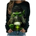thumbnail image 1 of Unisex St. Patrick's Day Elderly Print Casual Long Sleeve T-Shirt, 1 of 5