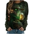 thumbnail image 1 of Unisex St. Patrick's Day Elderly Print Casual Long Sleeve T-Shirt, 1 of 5