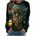 thumbnail image 1 of Unisex St. Patrick's Day Elderly Print Casual Long Sleeve T-Shirt, 1 of 5
