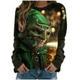 thumbnail image 1 of Unisex St. Patrick's Day Elderly Print Casual Long Sleeve T-Shirt, 1 of 5