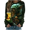 thumbnail image 1 of Unisex St. Patrick's Day Elderly Print Casual Long Sleeve T-Shirt, 1 of 5