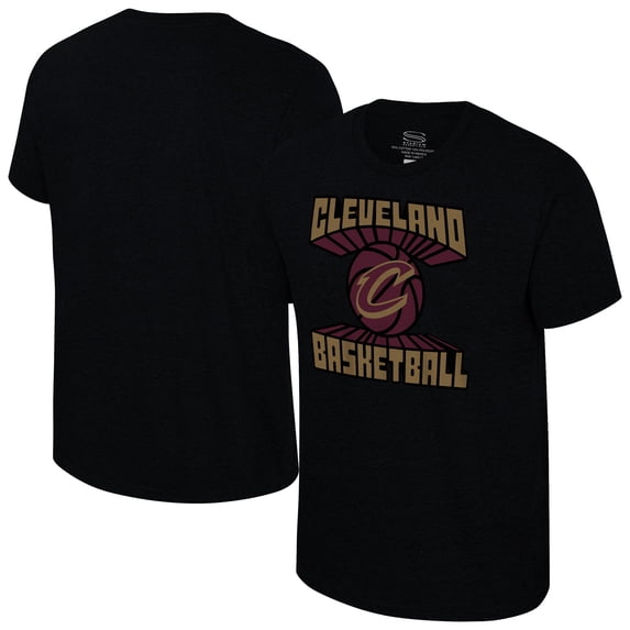Unisex-Stadium Essentials Black Cleveland Cavaliers Club Time Tri-Blend T-Shirt
