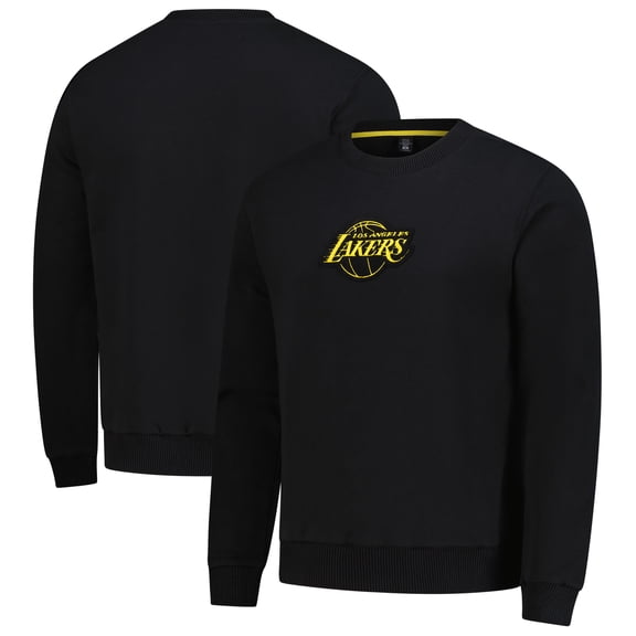 Unisex Stadium Essentials Black Los Angeles Lakers Club Level Chenille Sweatshirt