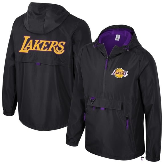 Unisex Stadium Essentials Black Los Angeles Lakers Compete Quarter-Zip Hoodie Jacket