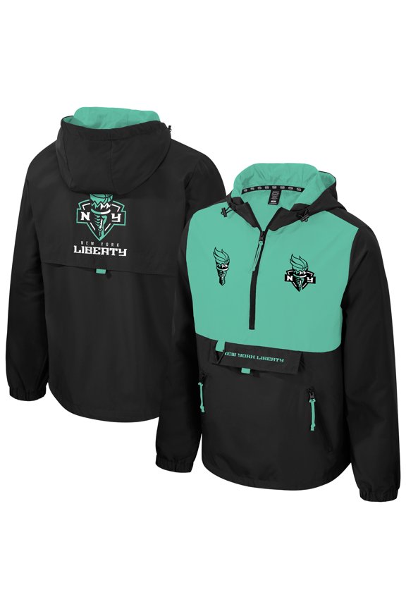 Unisex Stadium Essentials Black/Mint New York Liberty Legends Challenger Quarter-Zip Jacket