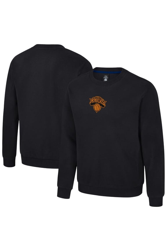 Unisex Stadium Essentials Black New York Knicks Club Level Chenille Sweatshirt