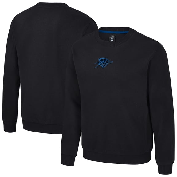 Unisex Stadium Essentials Black Oklahoma City Thunder Club Level Chenille Sweatshirt
