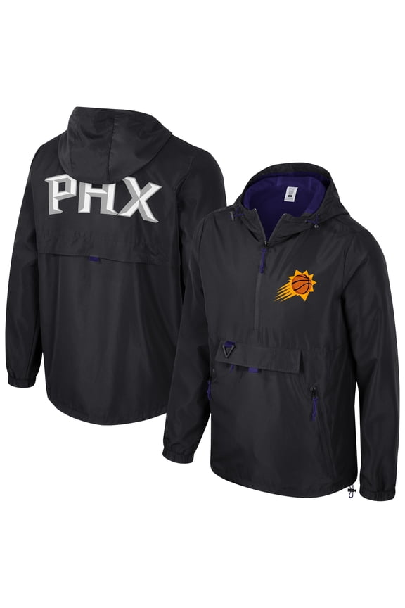 Unisex Stadium Essentials Black Phoenix Suns Compete Quarter-Zip Windbreaker Jacket