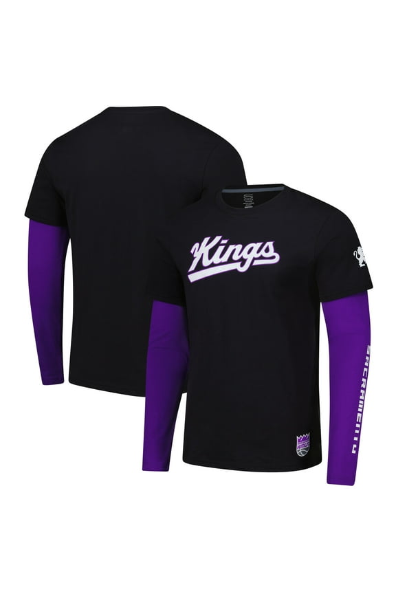 Unisex Stadium Essentials Black Sacramento Kings Spectator 2fer Long Sleeve  T-Shirt