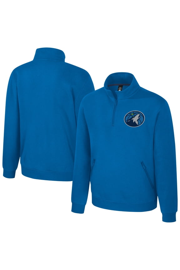 Unisex Stadium Essentials Blue Minnesota Timberwolves Varsity Trainer Quarter-Zip Pullover