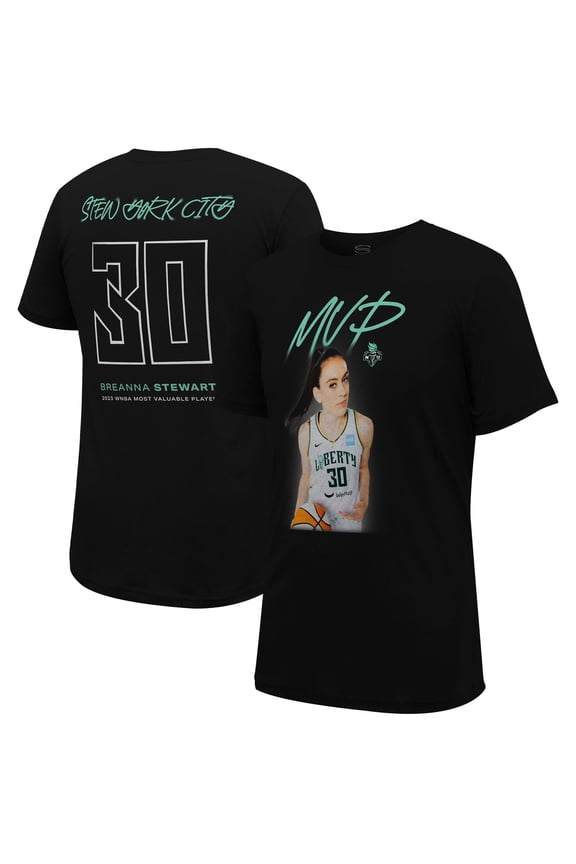 Unisex Stadium Essentials Breanna Stewart Black New York Liberty 2023 WNBA MVP Player T-Shirt