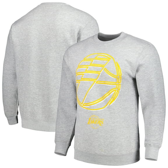 Unisex Stadium Essentials Heather Gray Los Angeles Lakers Element Logo Pop Pullover Sweatshirt